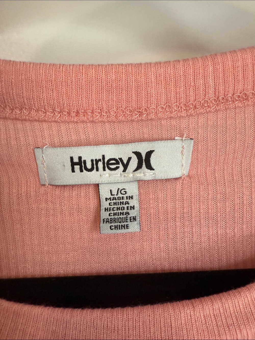 Hurley Pink Ribbed Short Sleeve Lounge Top & Drawstring Shorts Set - Picture 2 of 6